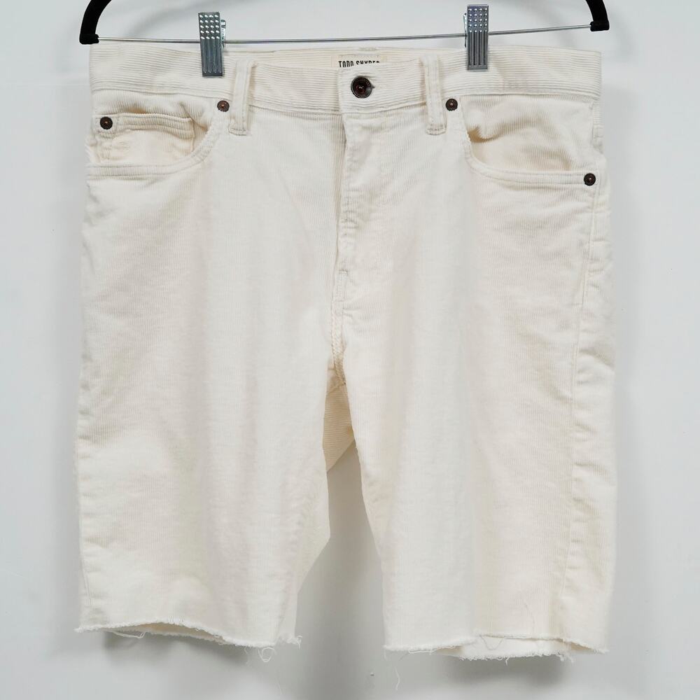 Todd Snyder Italian Stretch Corduroy Cutoff Shorts Men's 30 fits 32 White USA